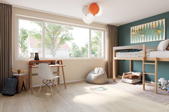 Kinderzimmer mit sonniger Ausrichtung