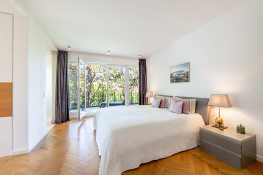 Master bedroom with balcony