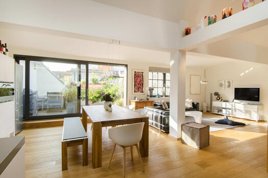 Living area with terrace access