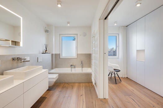 Master bathroom with dressing room