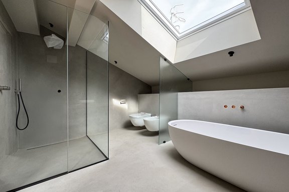 Modern bathroom with a view