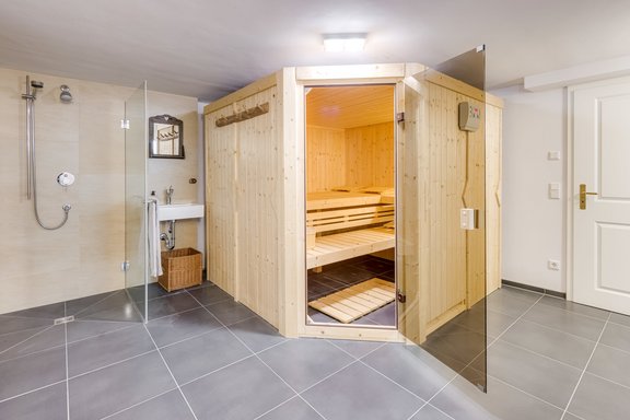 Saunabereich im Souterrain