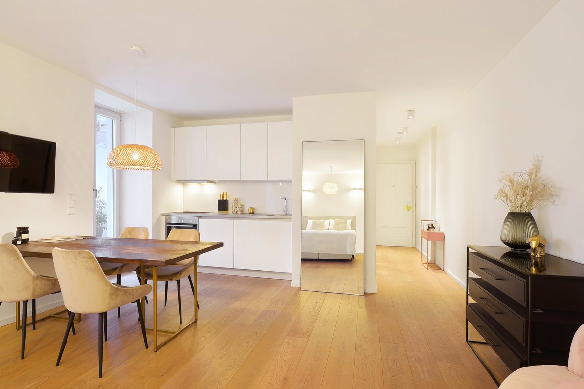 Dining area with kitchen