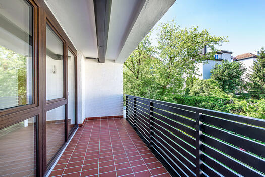 Loggia balcony with awning