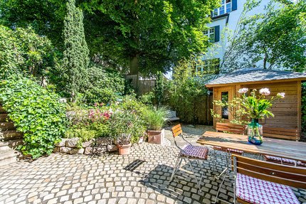 Mature garden with terrace