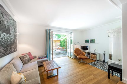 Living room with fireplace