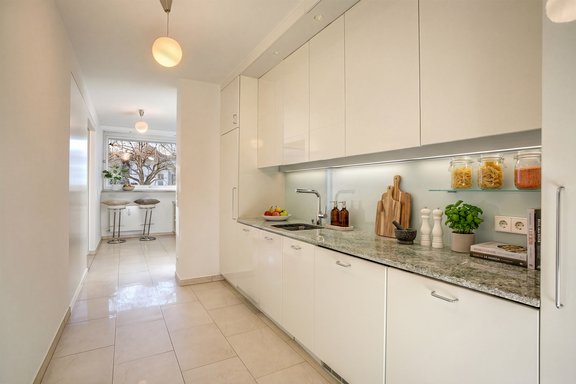 Kitchen with washing machine