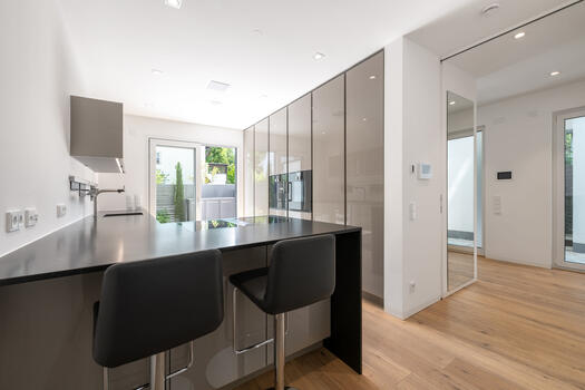 Modern kitchen with counter