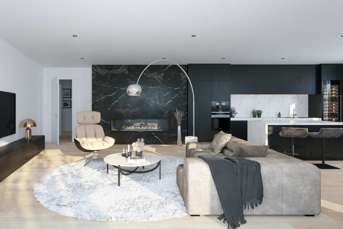 Elegant, light-filled living