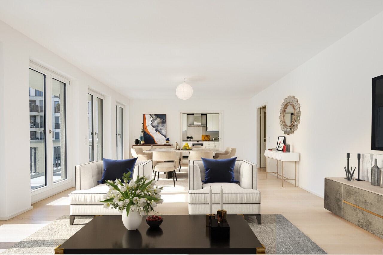 Ruhige, lichterfüllte 4-Zimmer-Wohnung mit großem Südbalkon direkt an ...