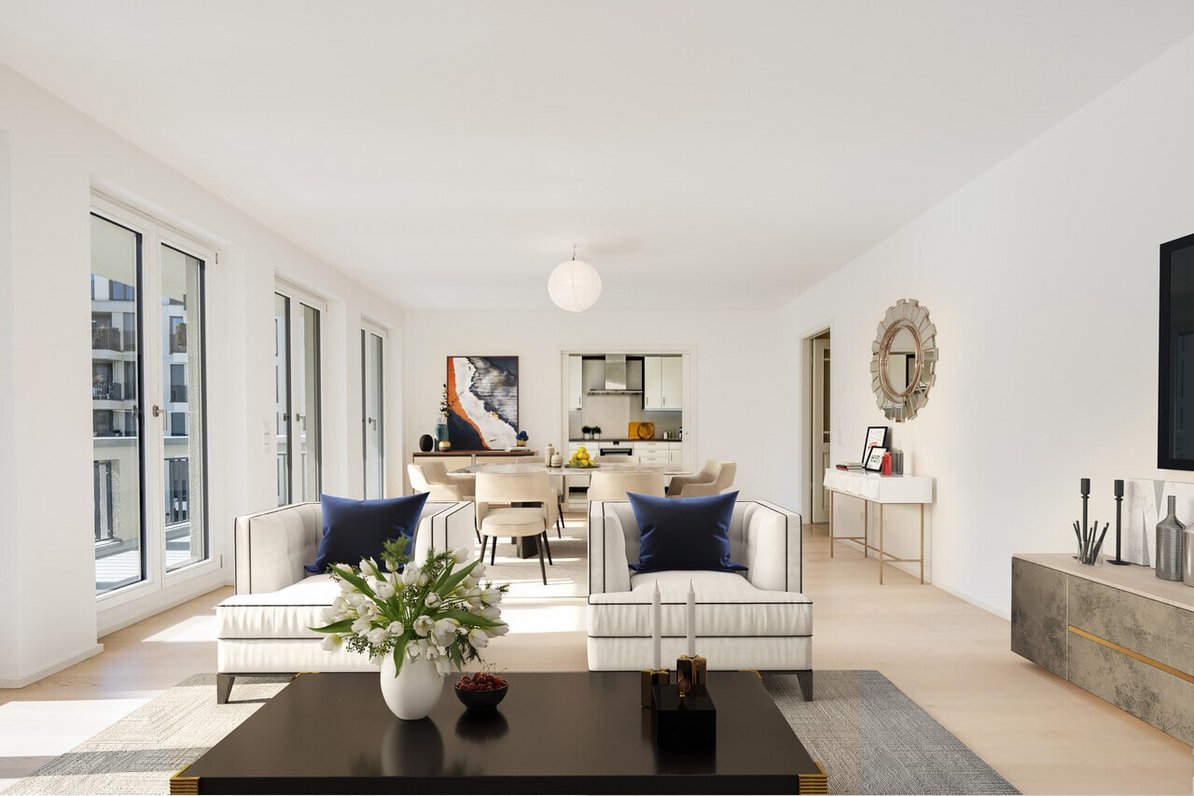 Wohnzimmer (virtuell möbliert)