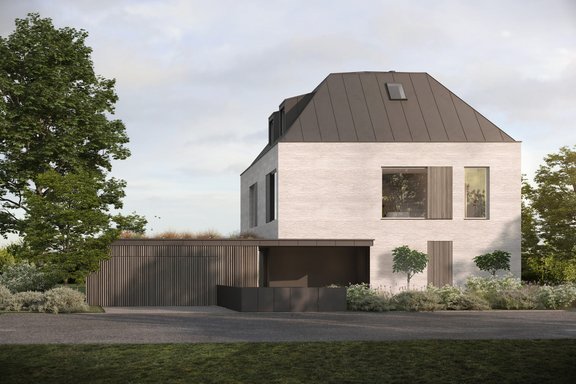 A building permit for a mansard roof villa has been obtained for the property (visualized).