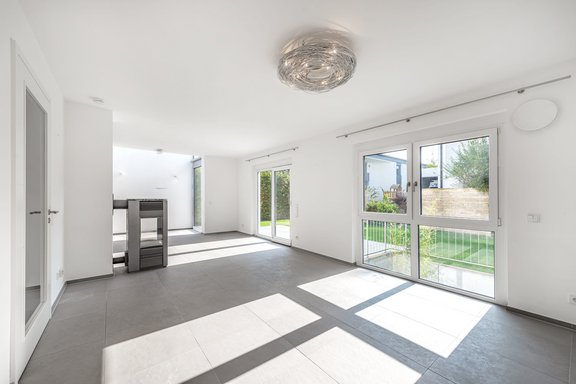 Living area with Swedish stove