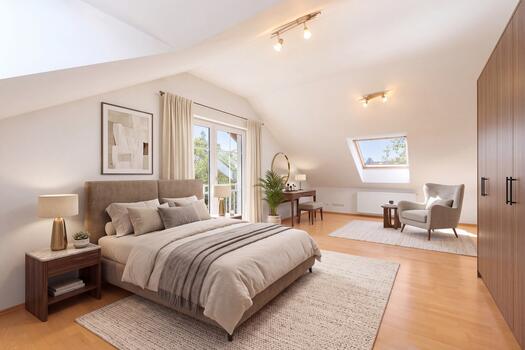 Spacious attic studio (rendered)