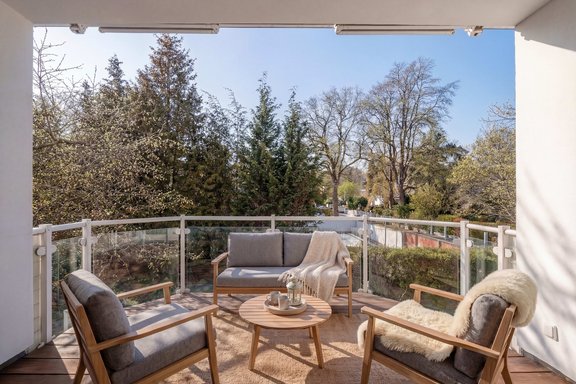 South balcony with view