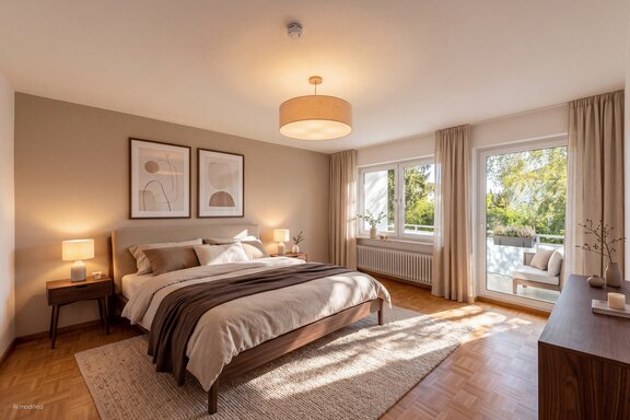 Zwei Zimmer mit Balkonzugang