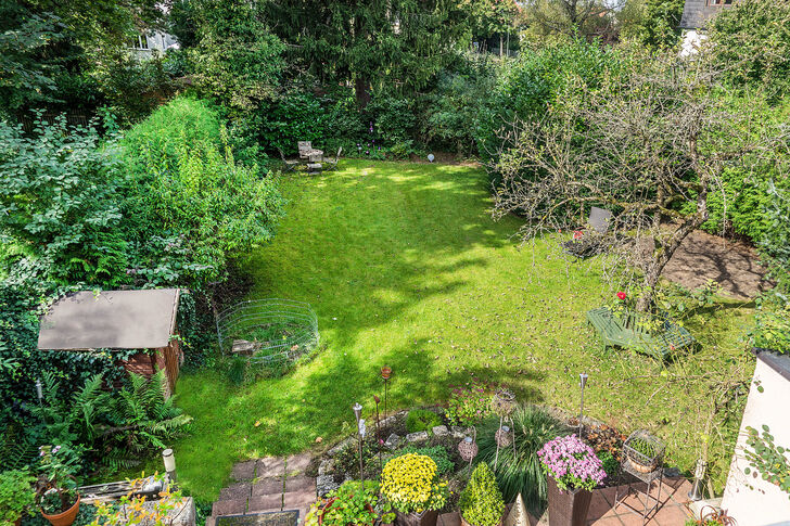 Gartenansicht von der Dachterrasse