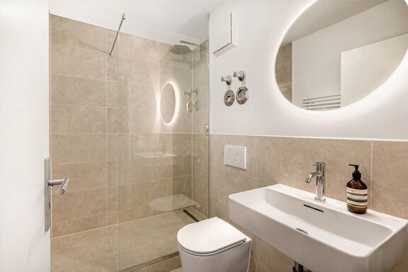 A stylishly renovated bathroom