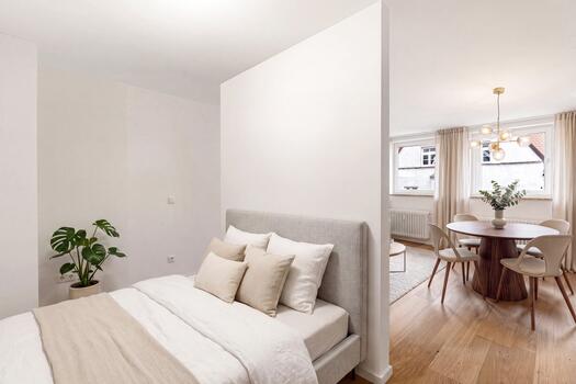 Abgetrennter Schlafbereich (virtuell möbliert)