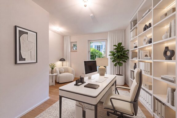 Ideales Arbeitszimmer (virtuell möbliert)