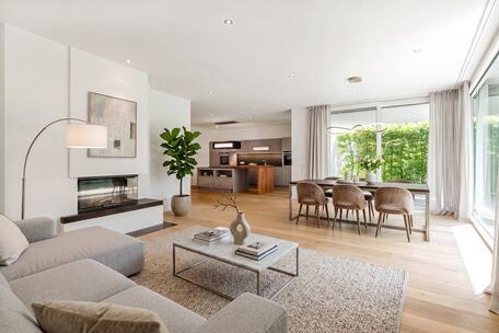 Garten-Idyll in Toplage Herzogpark: Exklusive 3,5-Zimmer-Wohnung in moderner Design-Villa