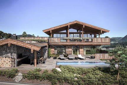Chalet mit Poolhaus und Pool