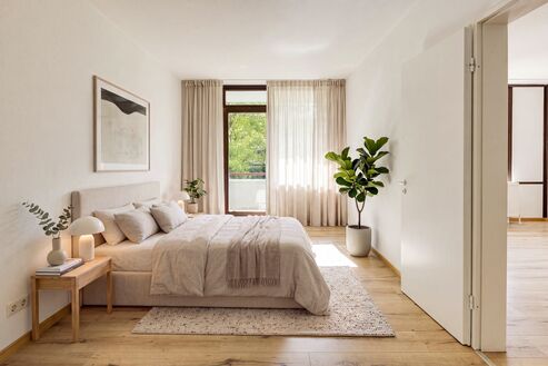 Bedroom with access to the loggia (rendered)