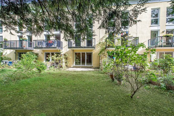 House view with garden