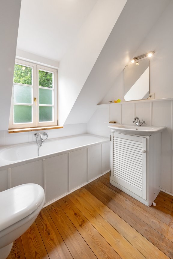 One of three bathrooms