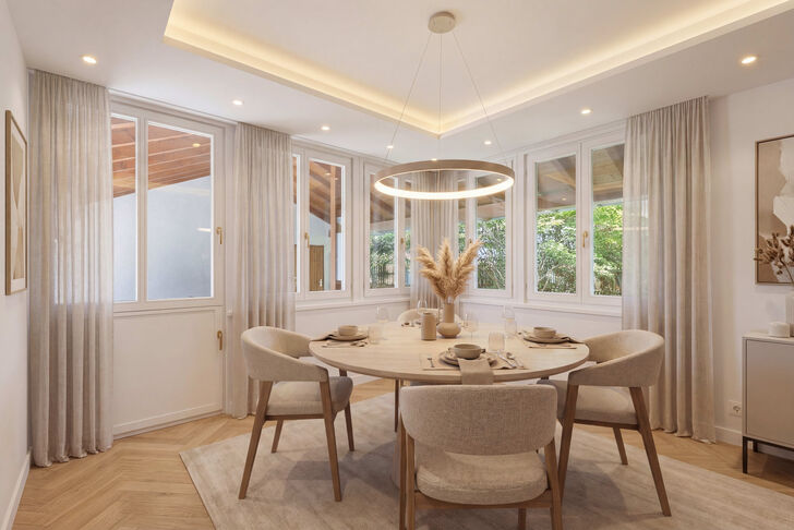 Esszimmer mit Zugang zur Terrasse (Visualisierung)