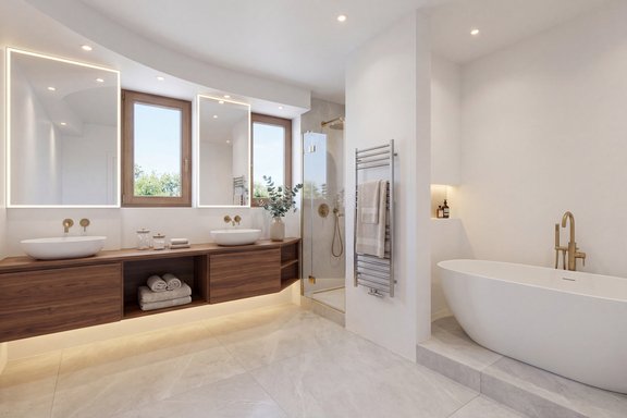 Drei Tageslicht-Bäder (Visualisierung)