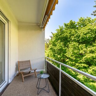 Balcony with a beautiful view of the greenery