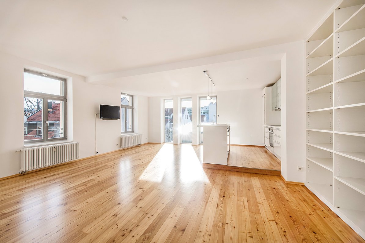 Wohnbereich mit Dachterrassenzugang