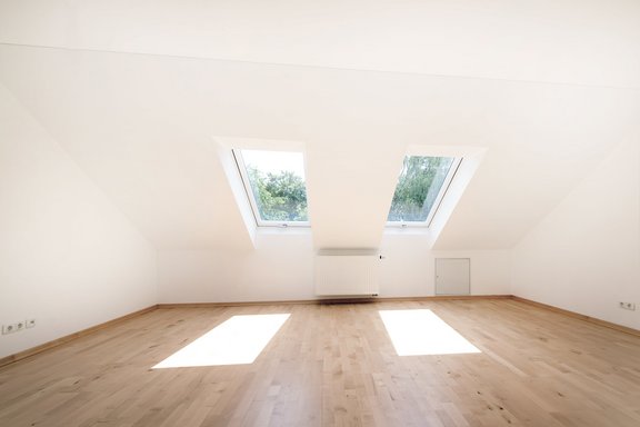 Bright attic studio