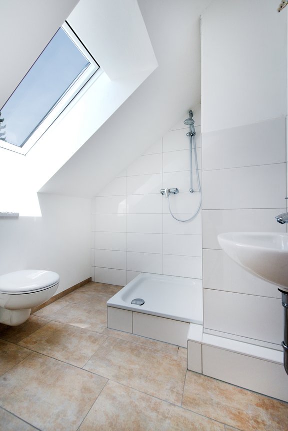 Shower room in the attic