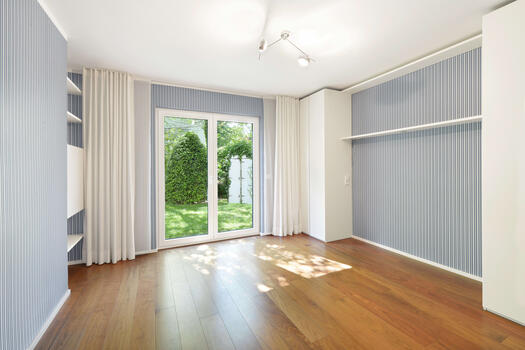 Schlafzimmer mit Gartenblick