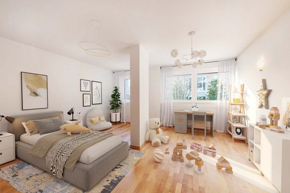 Geräumiges Kinderzimmer (Visualisierung)