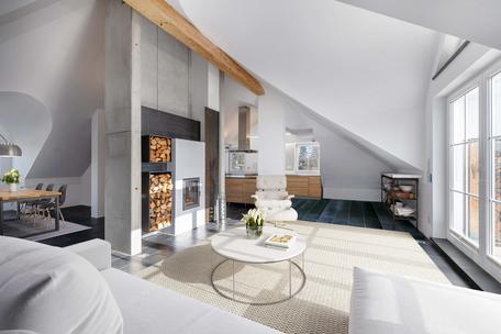 Großzügige 3-Zimmer-Dachgeschoss-Wohnung mit Terrassen und bis 4,10 m hohen Räumen