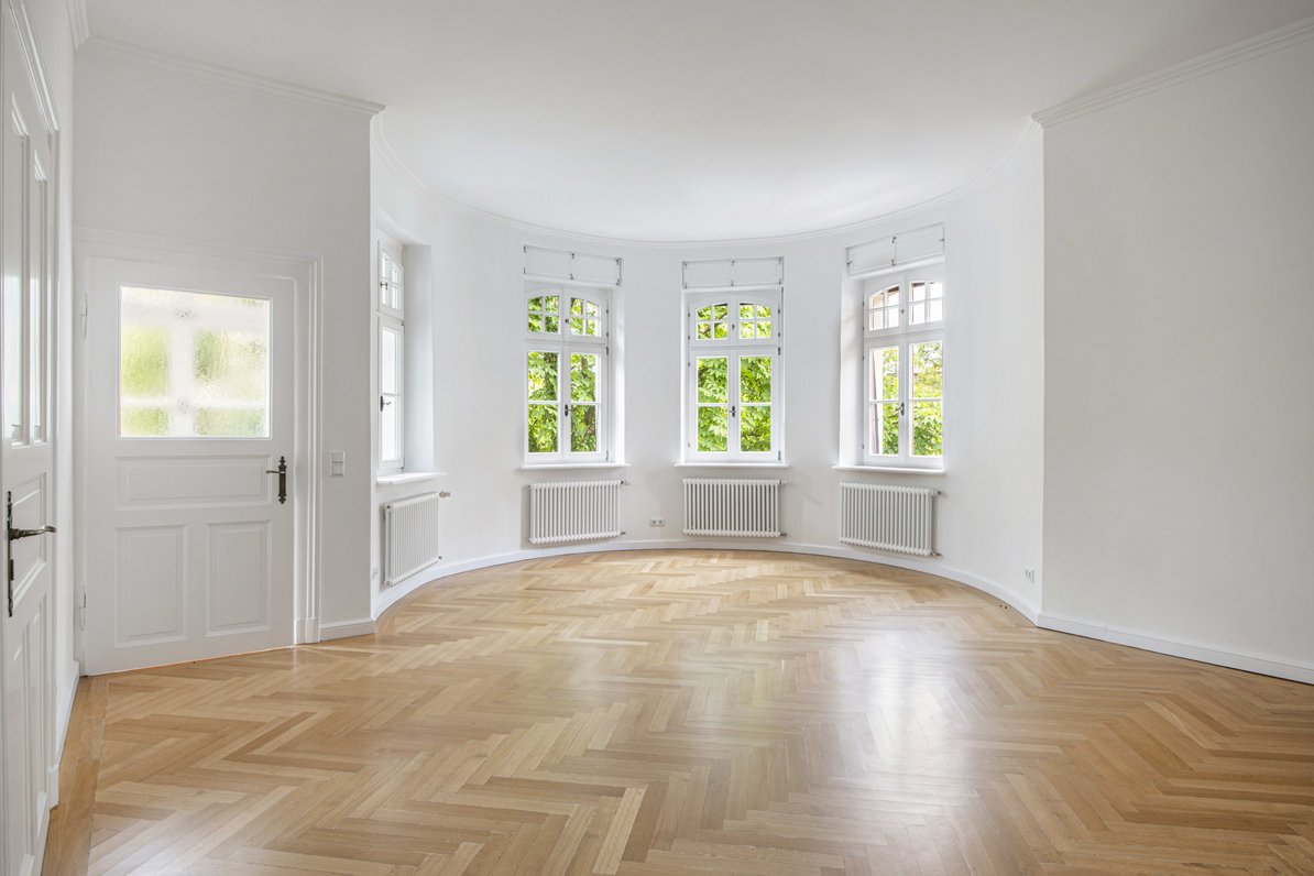 Representative living space with bay window
