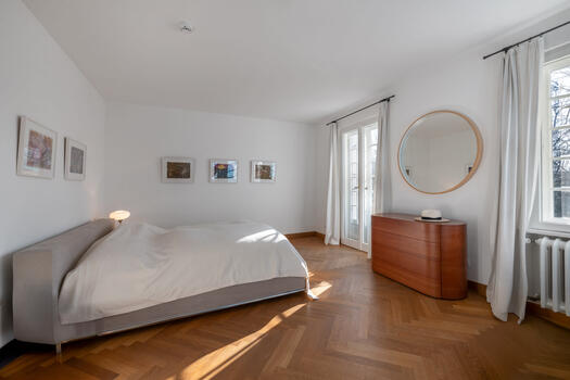 Master bedroom with access to the south-facing balcony