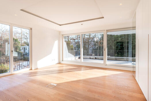 Master bedroom with built-in furniture