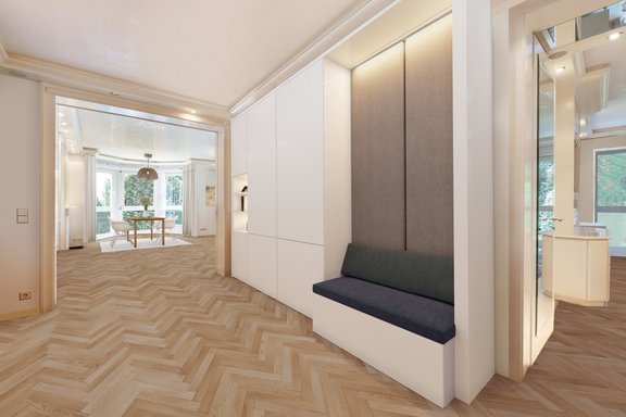 Großzügiger Eingangsbereich (visualisiert)