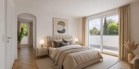 Spacious, light-filled top-floor apartment with sunny terraces