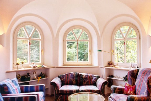 Bay window with furniture