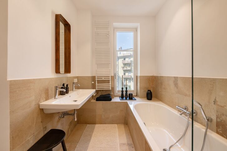 Bathroom renovated in 2013 with a tub and shower