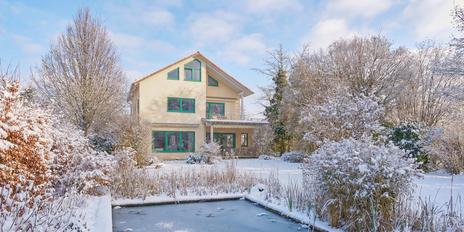 Green feel-good ambience: Stylish family home with dream garden in a good location