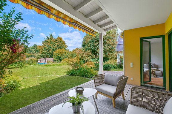 Idyllic terrace and garden