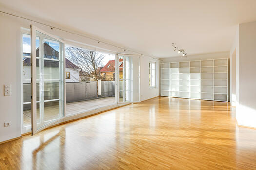 Spacious west-facing balcony
