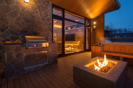 Kaminromantik auf der Terrasse