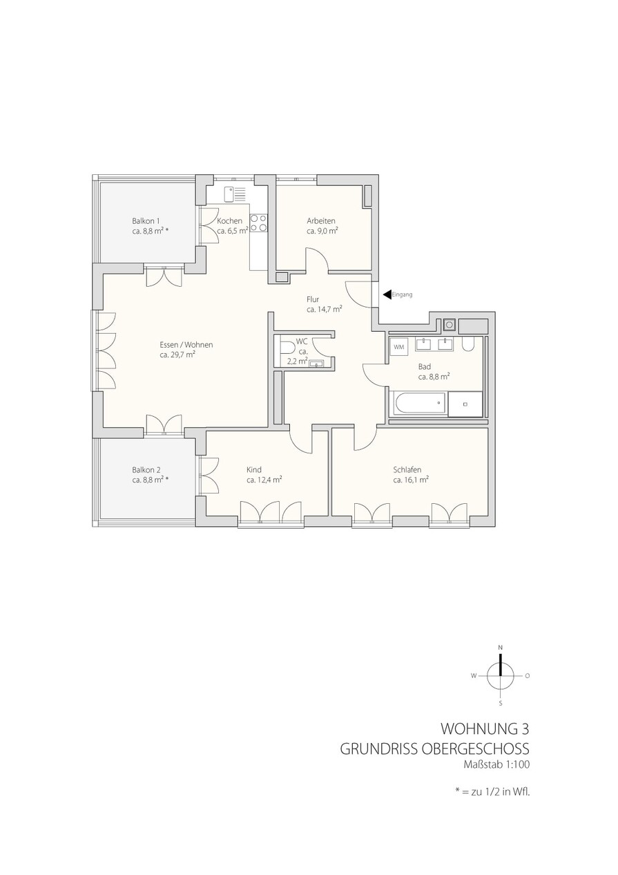 Grundriss 1 Obergeschoss